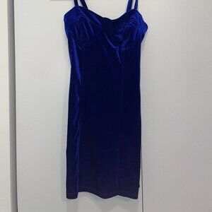 blue suede minkpink dress